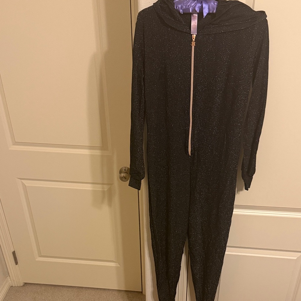 Savage X Fenty Sparkling Black hooded Jumpsuit
